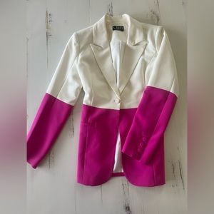 Women’s Pink and White Blazer